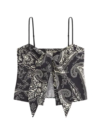 Kith Tie Paisley Sleeveless Top In Black