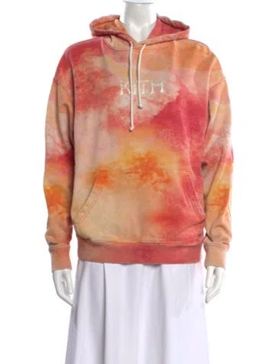 Pre-owned Kith Tie-dye Print Crew Neck Hoodie In Orange