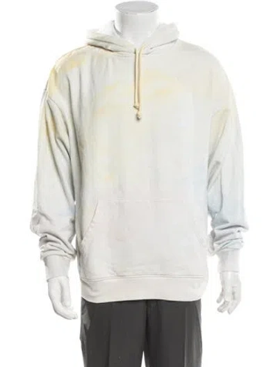 Pre-owned Kith Tie-dye Print Crew Neck Hoodie In White