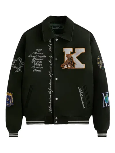 Kith Tiger-embellished Varsity Jacket In Black