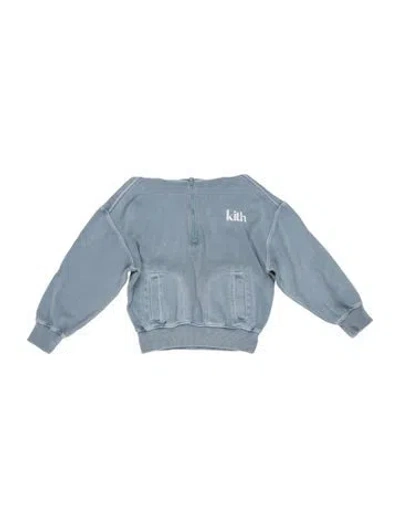Pre-owned Kith Babies' Toddler Boys' Logo Zip Sweatshirt In Blue