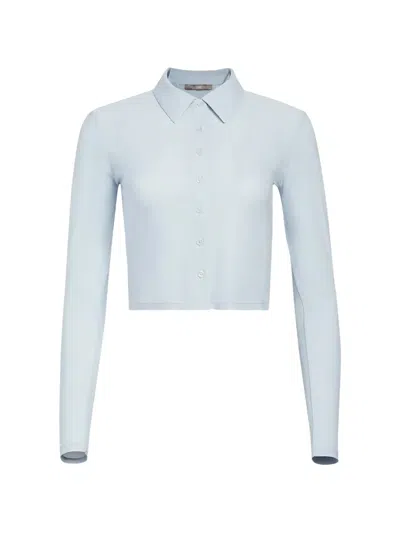 Kith Tori Pointelle Polo Top In Blue