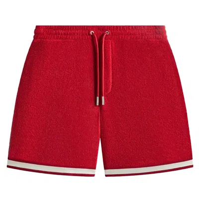 Pre-owned Kith Towel Boucle Curtis Short 'allure' | Red | Men's Size M
