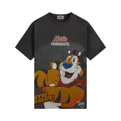 Pre-owned Kith Treats For Kellogg's Frosted Flakes Cereal & Tony The Tiger Cereal Box Vintage Tee 'black' | Me