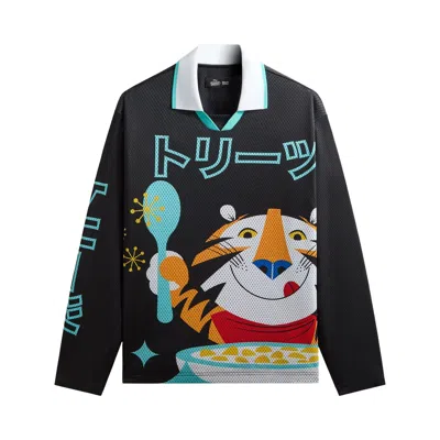Pre-owned Kith Treats For Kellogg's Frosted Flakes Cereal & Tony The Tiger Long Sleeve Edison Jersey 'black' |
