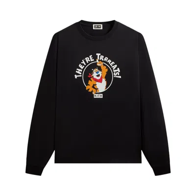 Pre-owned Kith Treats For Kellogg's Frosted Flakes Cereal & Tony The Tiger They're Treats Long-sleeve Tee 'bla In Black