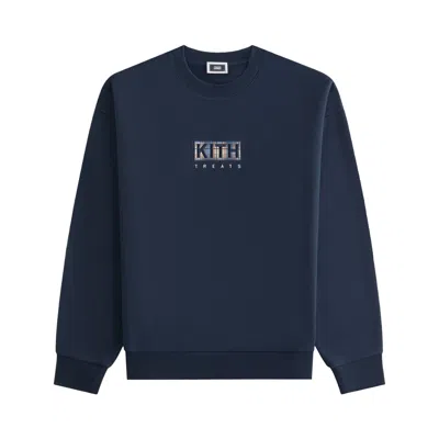 Pre-owned Kith Treats Plaid Logo Nelson Crewneck 'nocturnal' | Black | Men's Size L