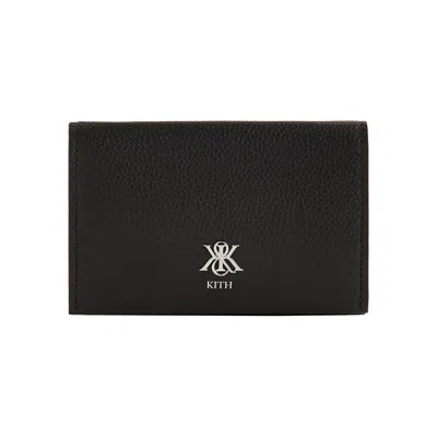 Pre-owned Kith Tumbled Leather Card Holder 'black' | Men's Size Onesize