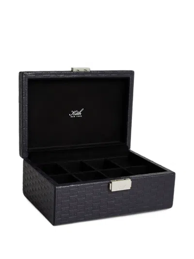 Kith Tumbled Leather Watch Box In Blue