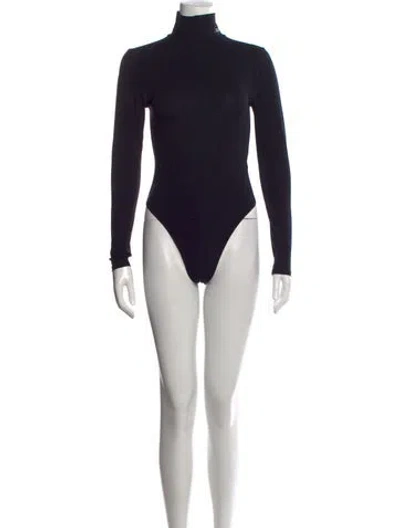 Pre-owned Kith Turtleneck Long Sleeve Bodysuit In Black