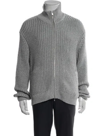 Pre-owned Kith Turtleneck Long Sleeve Cardigan In Gray
