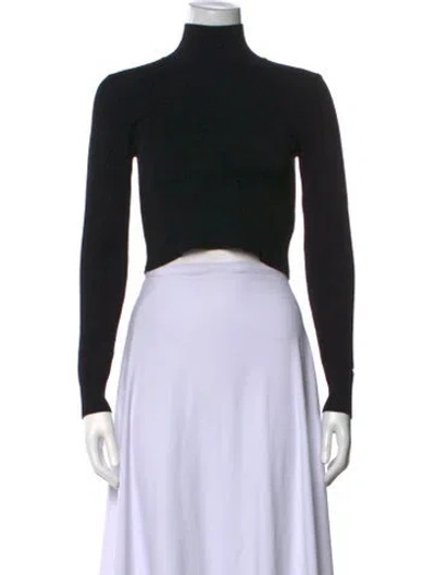 Pre-owned Kith Turtleneck Long Sleeve Crop Top In Black