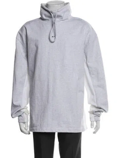 Pre-owned Kith Turtleneck Long Sleeve Hoodie In Gray