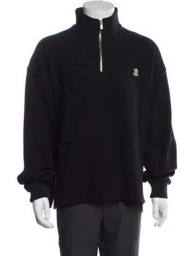 Pre-owned Kith Turtleneck Long Sleeve Polo Sweater In Black