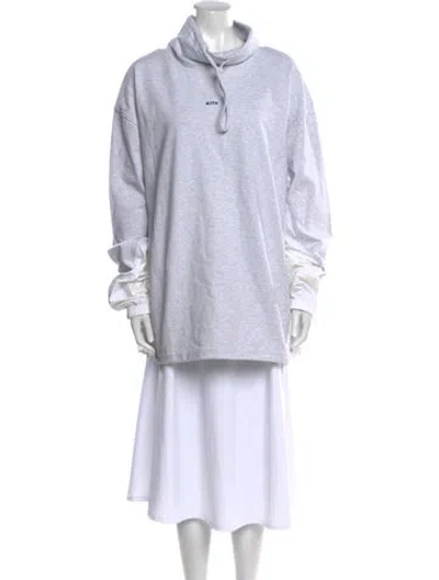 Pre-owned Kith Turtleneck Long Sleeve Sweatshirt In Gray