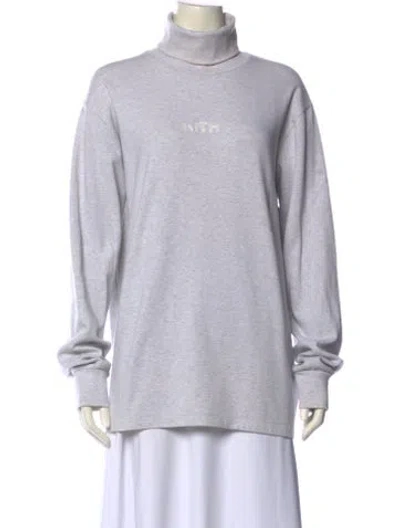 Pre-owned Kith Turtleneck Long Sleeve Sweatshirt In Gray
