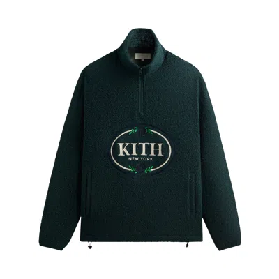 Pre-owned Kith Tweed Eric Quarter Zip Pullover 'true' | Green | Men's Size M