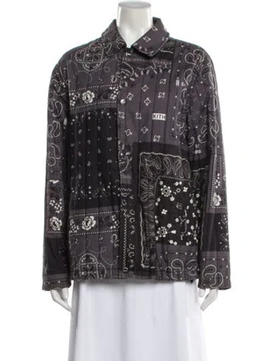 Pre-owned Kith Tweed Pattern Jacket In Gray