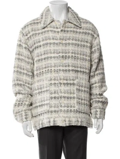 Pre-owned Kith Tweed Pattern Jacket In Gray