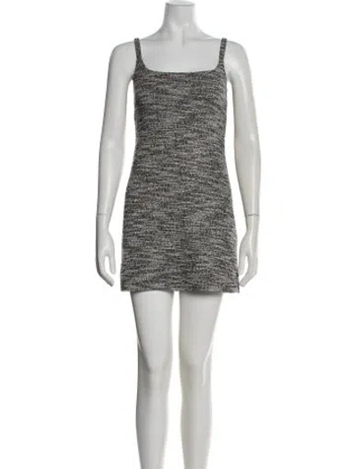 Pre-owned Kith Tweed Pattern Mini Dress In White