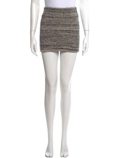 Pre-owned Kith Tweed Pattern Mini Skirt W/ Tags In Gray