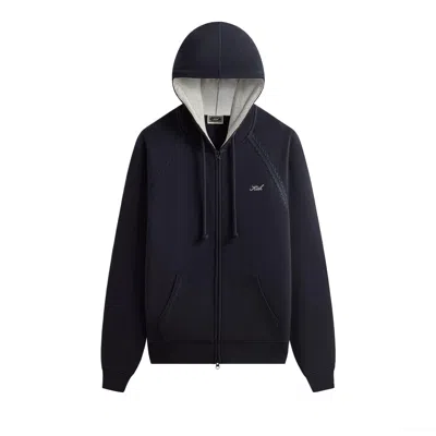 Pre-owned Kith Vale Raglan Full Zip Hoodie 'admiral' | Black | Men's Size M