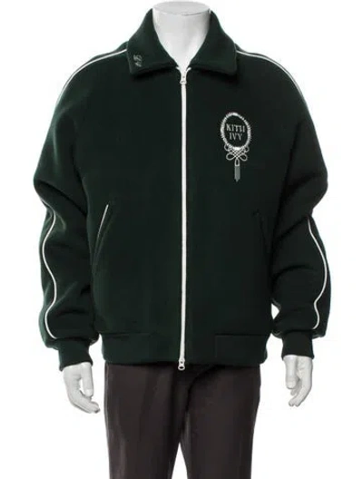 Pre-owned Kith Virgin Wool Graphic Print Bomber Jacket W/ Tags In Green