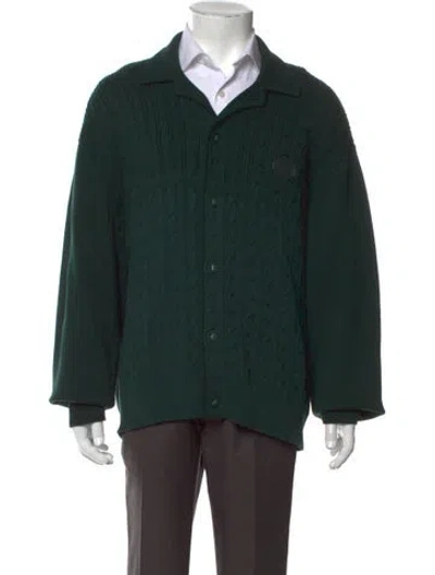 Pre-owned Kith V-neck Long Sleeve Cardigan In Green