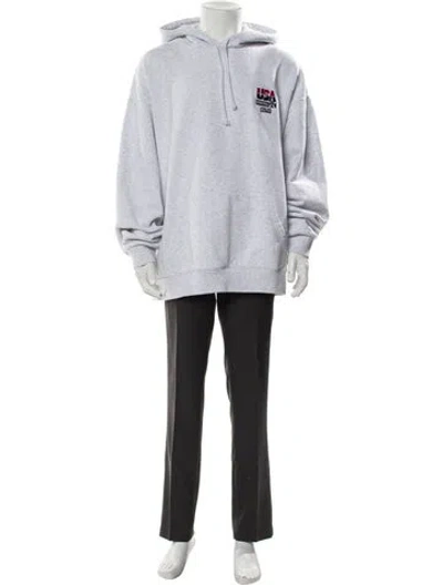 Pre-owned Kith V-neck Long Sleeve Hoodie In Gray