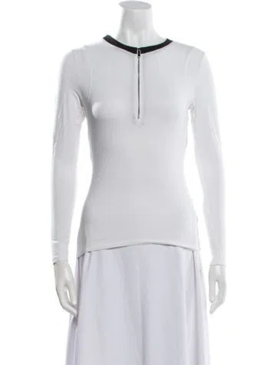 Pre-owned Kith V-neck Long Sleeve Top In White