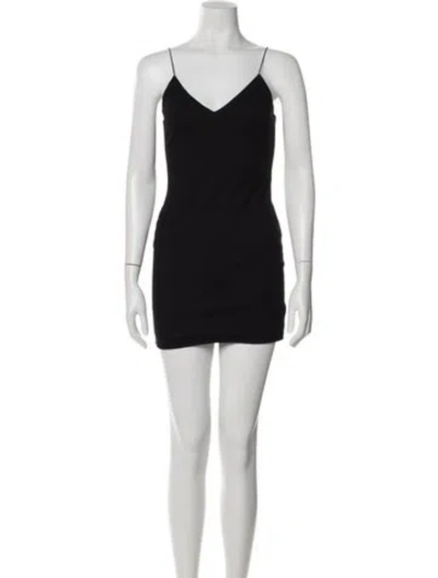 Pre-owned Kith V-neck Mini Dress In Black