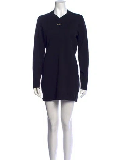 Pre-owned Kith V-neck Mini Dress In Black