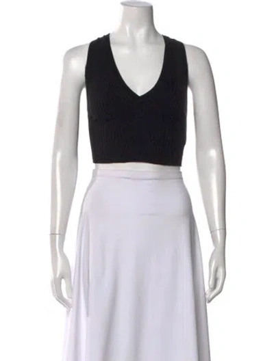 Pre-owned Kith V-neck Sleeveless Crop Top In Black