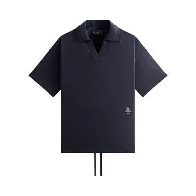 Pre-owned Kith Washed Denim Short-sleeve Glen Pullover 'nocturnal' | Blue | Men's Size Xs