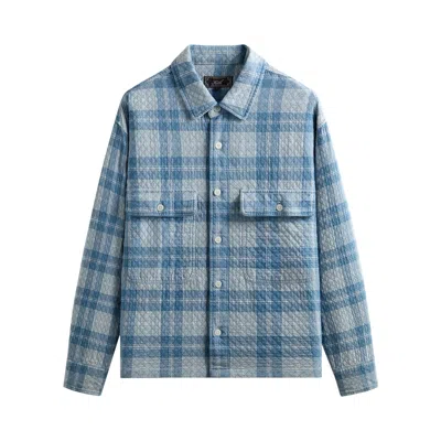 Pre-owned Kith Washed Indigo Plaid Henson Shirt 'light Indigo' | Blue | Men's Size Xxl