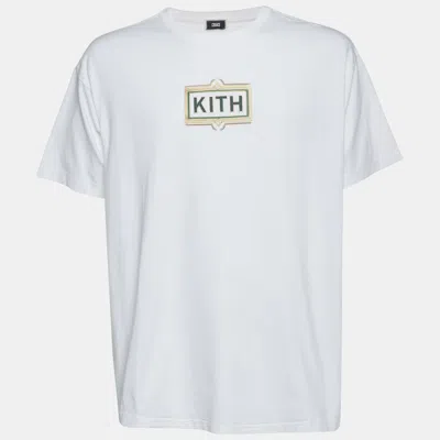Kith White Logo Ornate Jersey Crew Neck T-shirt