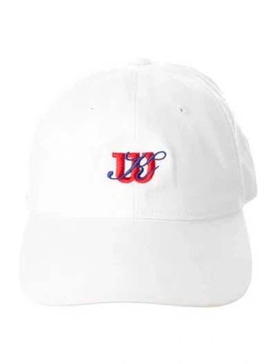 Pre-owned Kith White Pattern Print  Baseball Hat With Embroidery Accent