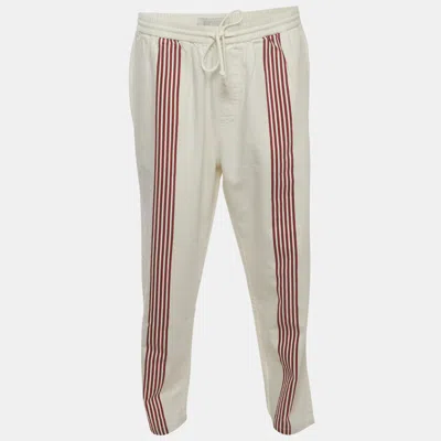 Kith White Striped Cotton Barrow Trousers In Multi