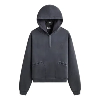 Kith Wilder Quarter Zip Hoodie 'void' In Gray