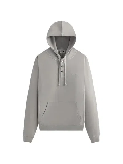 Kith Williams Iv Crystal Wash Interlock Hoodie In Gray