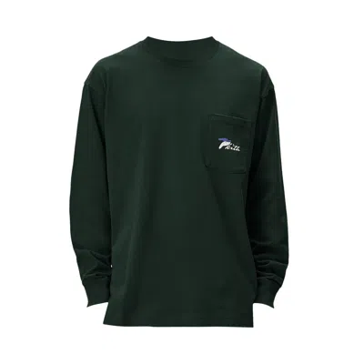 Pre-owned Kith Winter Tailbird Long Sleeve Pocket Tee 'stadium' | Black | Men's Size S