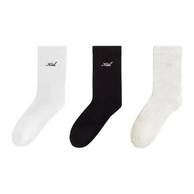 Pre-owned Kith Women 3-pack Lightweight Cotton Classic Crew Socks 'multi' | Multi-color | Women's Size Onesize In Multicolor