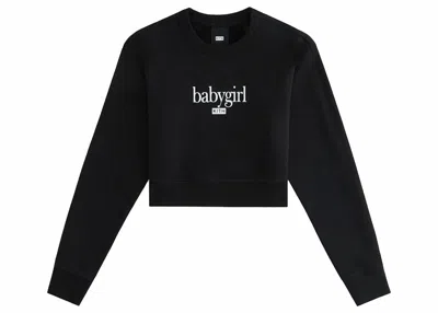 Pre-owned Kith Women Aaliyah Babygirl Lynn Cropped Crew In Black