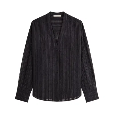 Pre-owned Kith Women Carmyn Sheer Cardigan Shirt 'black' | Women's Size Xxl