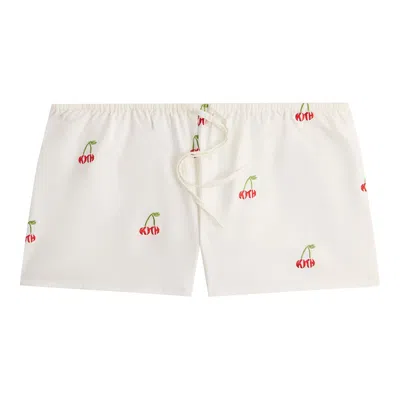 Pre-owned Kith Women Esbe Cherry Oxford Micro Short 'white' | Women's Size M