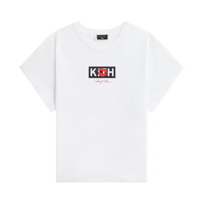 Pre-owned Kith Women For Marilyn Monroe Kiss Mulberry Vintage Tee 'white' | Women's Size L