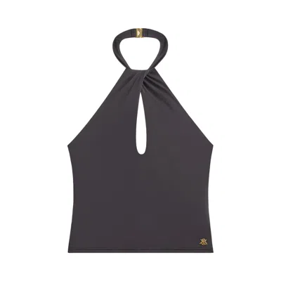 Pre-owned Kith Women Lea Cross Neck Halter Top 'black' | Women's Size M