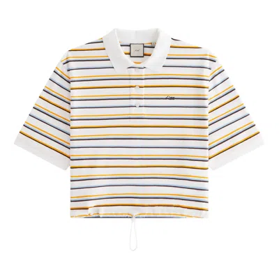 Pre-owned Kith Women Sadie Stripe Pique Polo 'white' | Women's Size Xxl