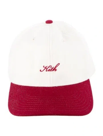 Pre-owned Kith Wool Embroidered Baseball Cap In Red/white