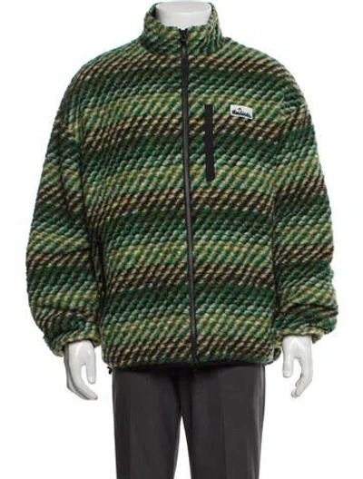 Pre-owned Kith Wool Graphic Print Windbreaker In Green